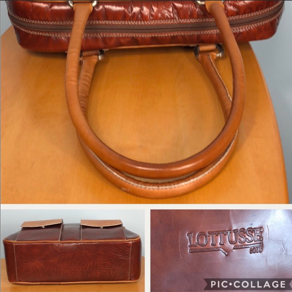 Lottusse 🦋 Stunning 2 Tone Leather Shoulder Bag - Picture 5 of 8